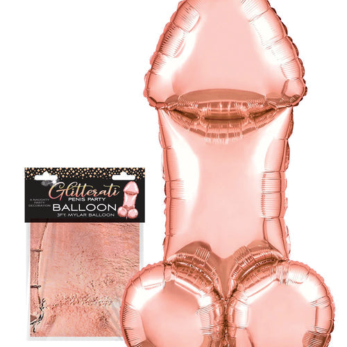 GLITTERATI 3FT ROSE GOLD PENIS MYLAR BALLOON