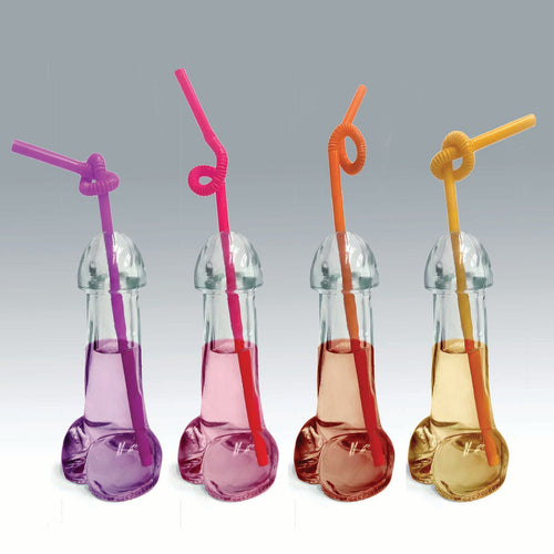 GLITTERATI PENIS 6OZ DRINKING GLASS PACK OF 4