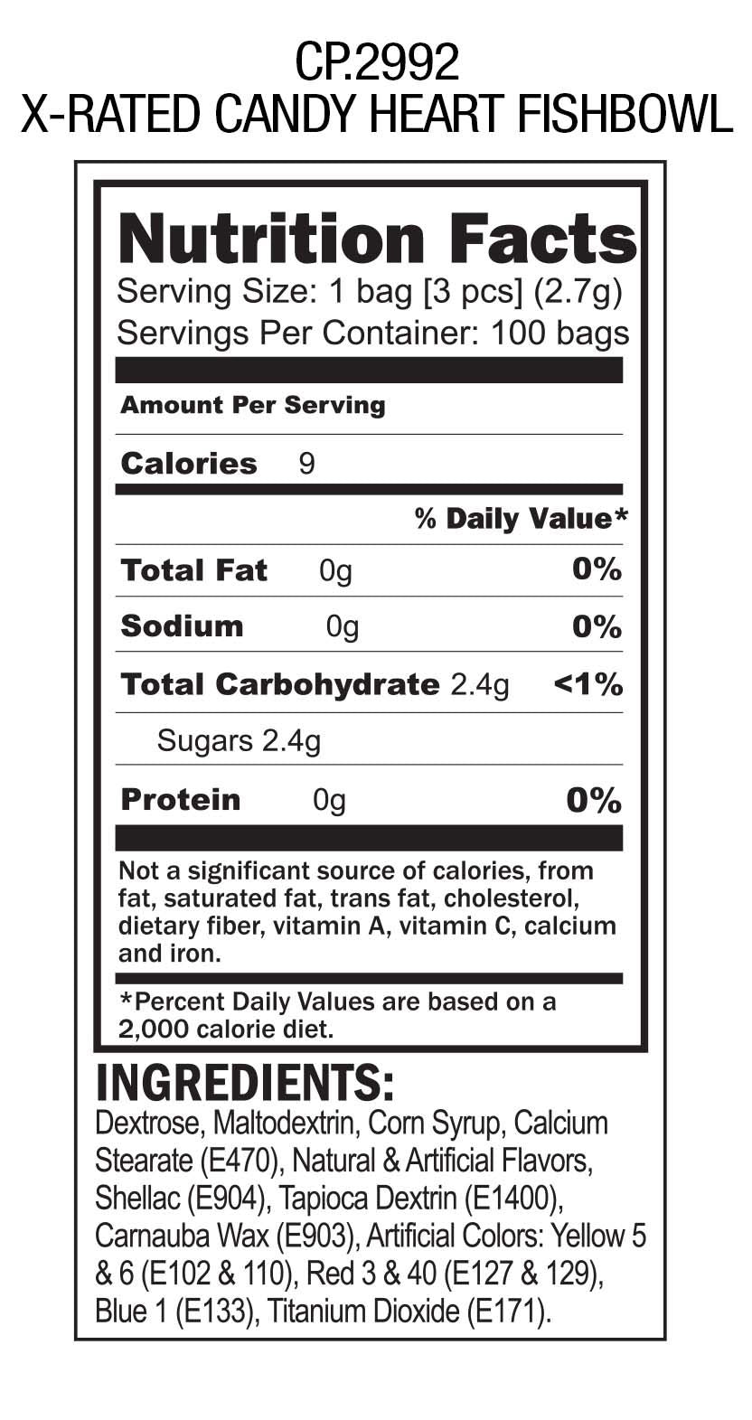 X-RATED VD CANDY DSP 100 BAGS