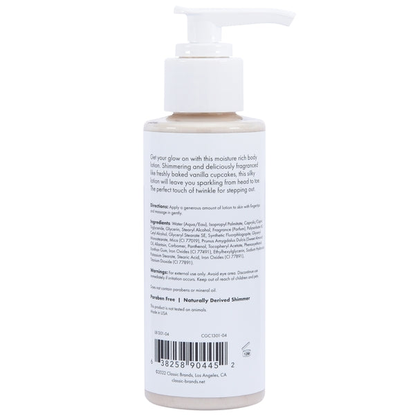 GLOW VANILLA CUPCAKE SHIMMER LOTION GOLD 4 FL OZ