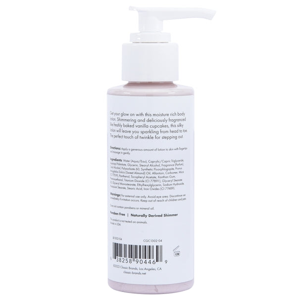 GLOW VANILLA CUPCAKE SHIMMER LOTION PINK 4 FL OZ