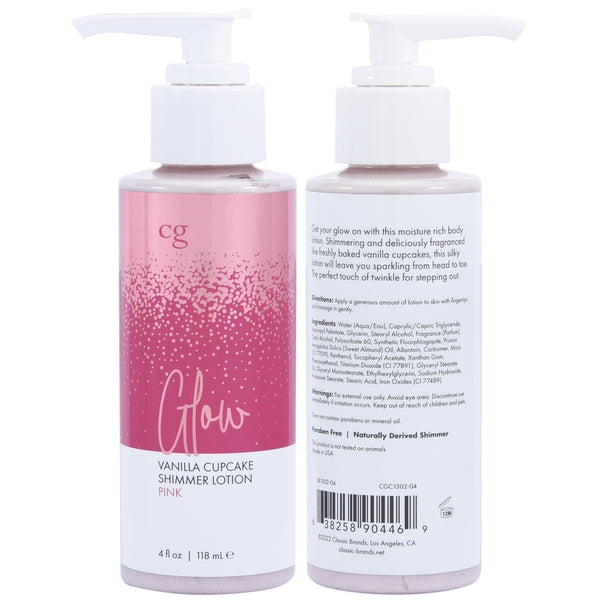 GLOW VANILLA CUPCAKE SHIMMER LOTION PINK 4 FL OZ