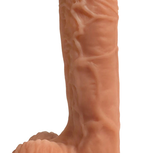 EASY RIDERS 8IN DUAL DENSITY SILICONE DONG W/ BALLS - CN18092410