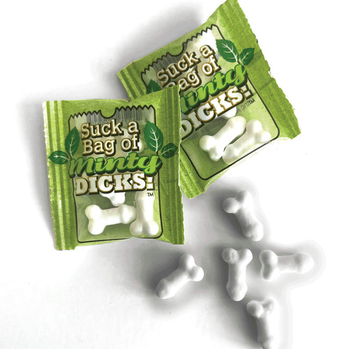 SUCK A BAG OF MINTY DICKS 5PC BAGS DISPLAY OF 100 BAGS