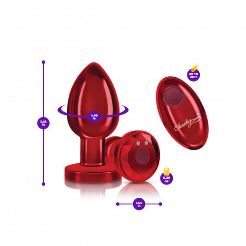 CHEEKY CHARMS RECHARGEABLE VIBRATING METAL BUTT - VBCC9153