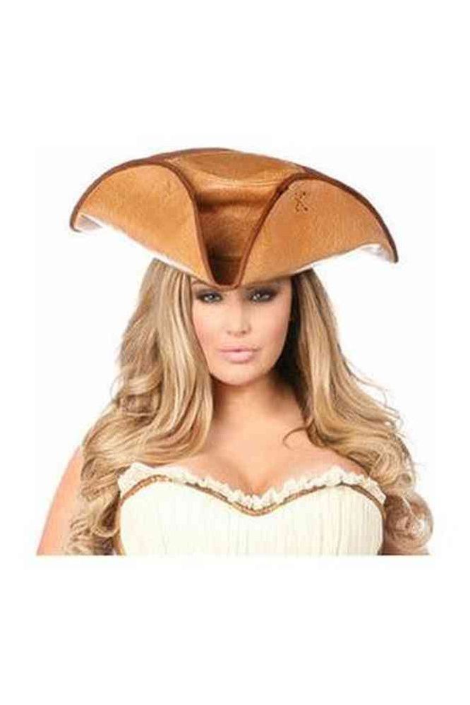 Camel Faux Leather Pirate Hat