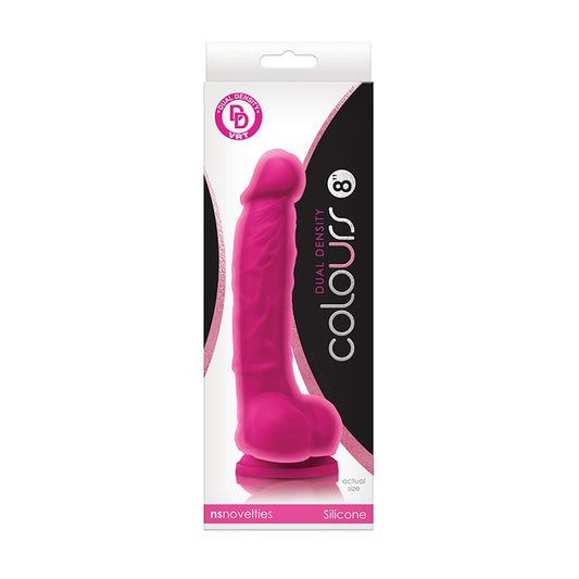 Colours Dual Density 8 in. Dildo Pink-Pinkfoxxx
