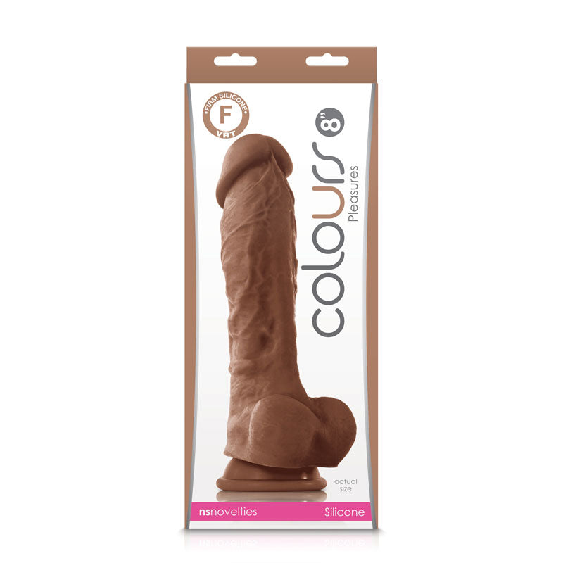 Colours Pleasures 8 in. Dildo Brown-Pinkfoxxx