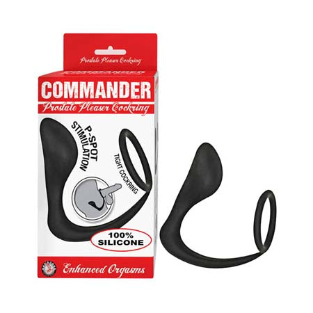 Commander Prostate Pleaser Cockring Black-Pinkfoxxx