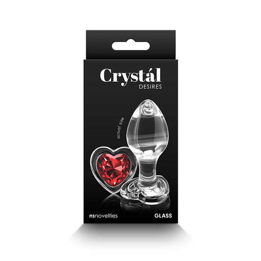 Crystal Desires Red Heart Gem Glass Plug Medium-Pinkfoxxx