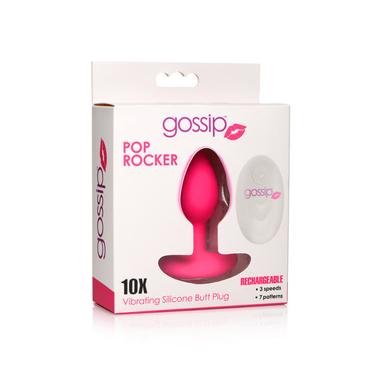 Curve Toys Gossip Pop Rocker Rechargeable Remote-Controlled Silicone Vibrating Anal Plug Magenta-Pinkfoxxx
