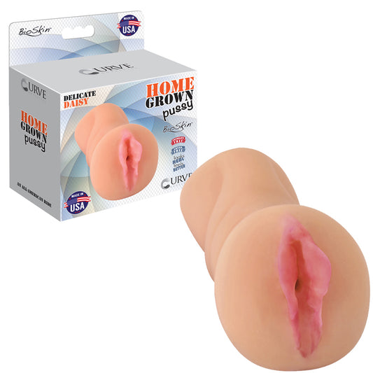 Curve Toys Home Grown Pussy Delicate Daisy Vaginal Stroker Beige-Pinkfoxxx