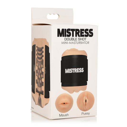 Curve Toys Mistress Double Shot Mini Masturbator Mouth & Pussy Light-Pinkfoxxx