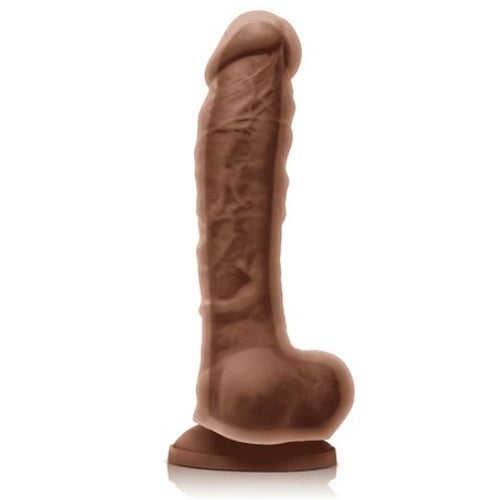 COLOURS DUAL DENSITY 8IN DILDO BROWN - NSN040322