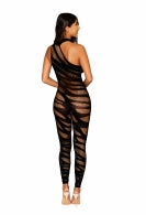 ASYMMETRICAL BODYSTOCKING OPAQUE BLACK O/S - DG0470BLK