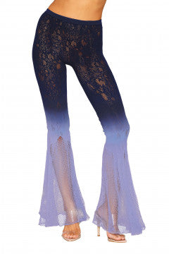 KNITTED LACE BELLBOTTOMS DENIM /HYDRANGEA O/S - DG0500DNMHY