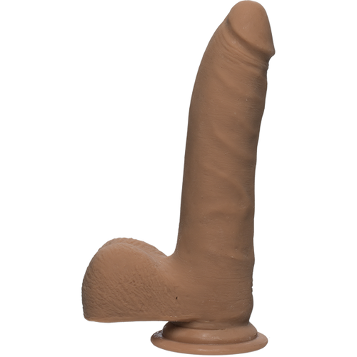 THE D REALISTIC D 7 IN SLIM W/ BALLS ULTRASKYN CARAMEL