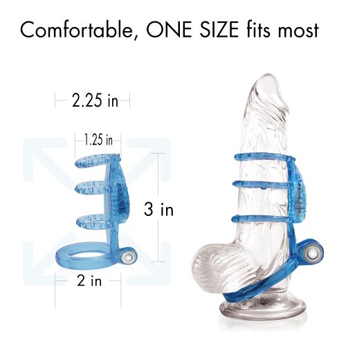 DOCTOR LOVE ZINGER DUAL VIBRATING COCK SLEEVE BLUE