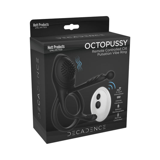 Decadence Octopussy Cock Ring/Clit/Anal Stimulator With Tentacles Remote Control-Pinkfoxxx