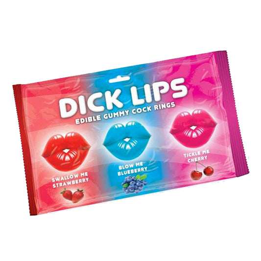 Dick Lips Gummy Cock Rings 3Pk-Pinkfoxxx