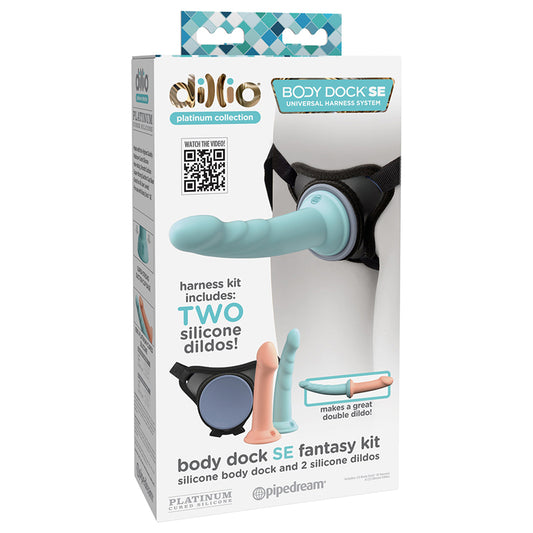Dillio Platinum Body Dock SE Fantasy Kit with 6 & 7 in. Silicone Dildos-Pinkfoxxx