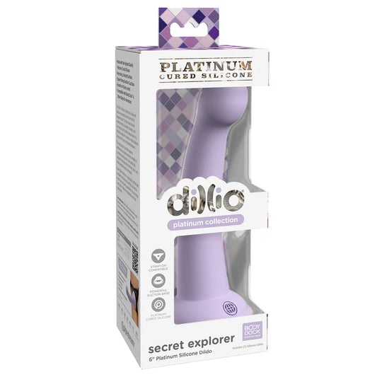 Dillio Platinum Collection Secret Explorer 6 in. Silicone Dildo Purple-Pinkfoxxx