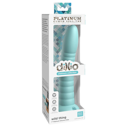 Dillio Platinum Collection Wild Thing 7 in. Silicone Dildo Teal-Pinkfoxxx