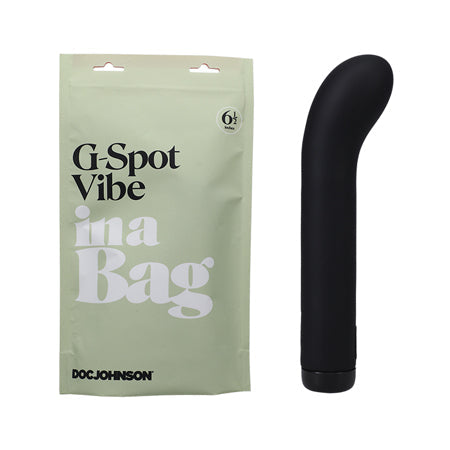 Doc Johnson G-Spot Vibe In A Bag Rechargeable Silicone Vibrator Black-Pinkfoxxx