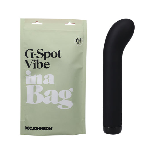 Doc Johnson G-Spot Vibe In A Bag Rechargeable Silicone Vibrator Black-Pinkfoxxx