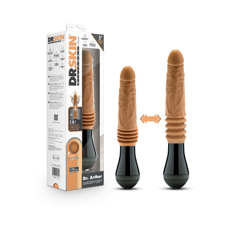 Dr. Skin Silicone Dr. Arthur Thrusting Gyrating Vibrating Dildo Tan-Pinkfoxxx