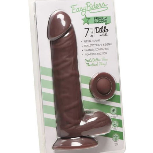 EASY RIDERS 7IN DILDO W/ BALLS SILICONE DARK - CN18093411