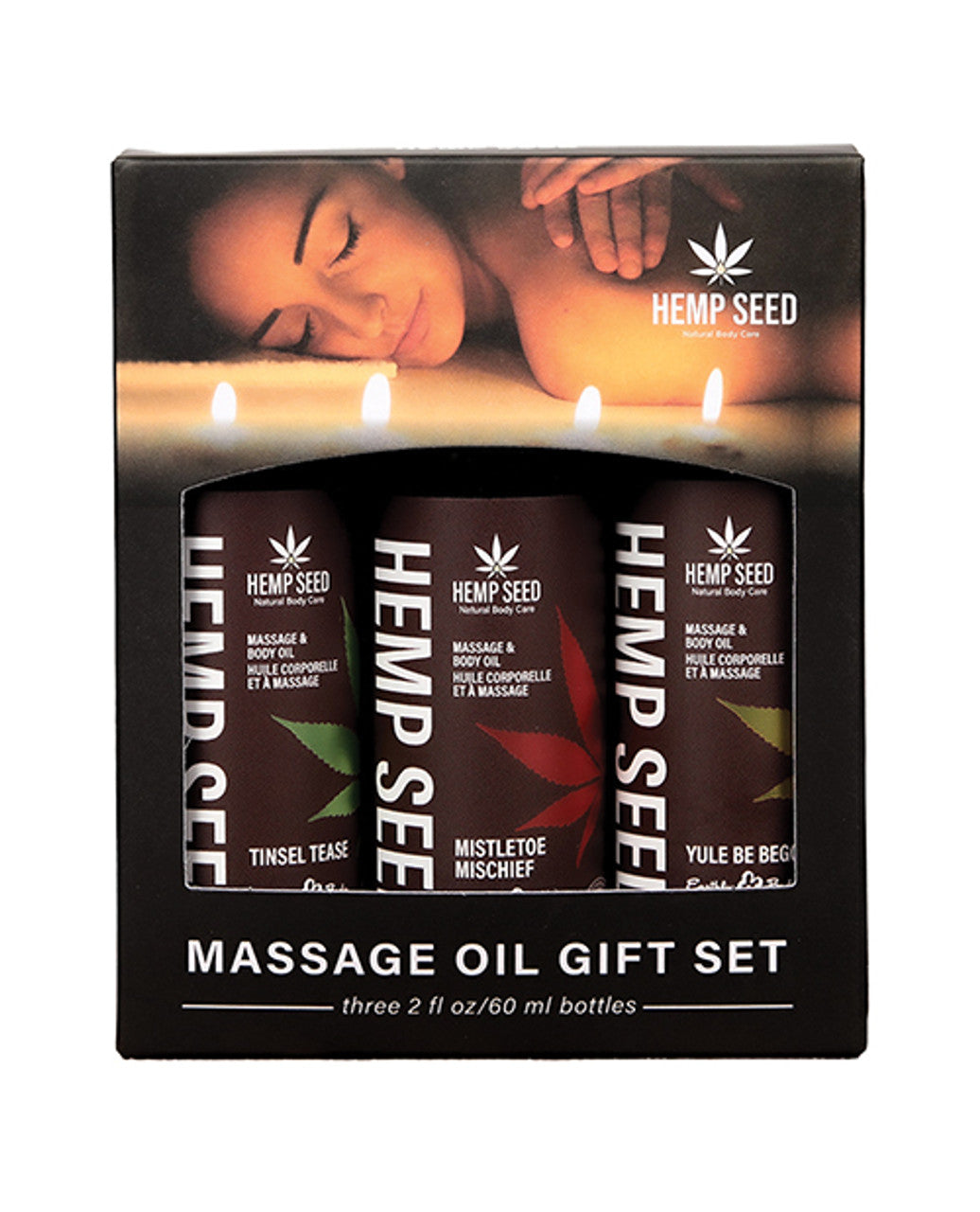 HEMP SEED MASSAGE OIL TRIO GIFT SET 2OZ - EBMASGH225