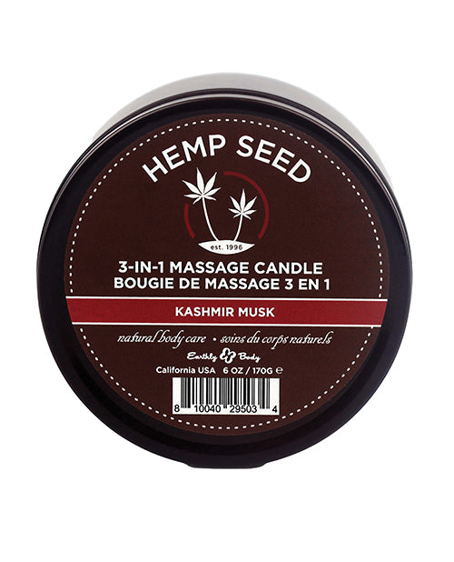 HEMP SEED 3-IN-1 CANDLE KASHMIR MUSK 6OZ - EBHSC013