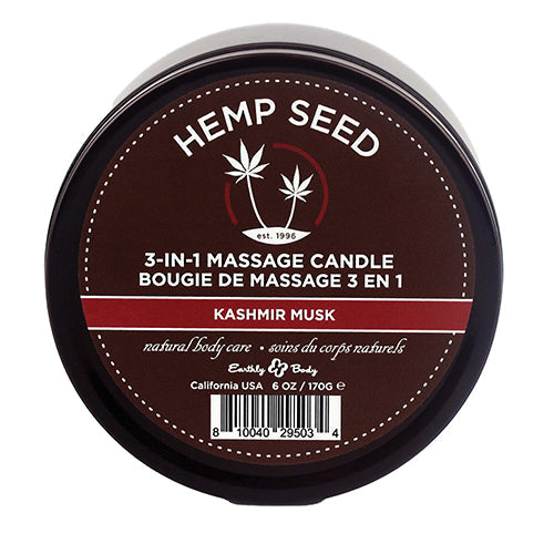 HEMP SEED 3-IN-1 CANDLE KASHMIR MUSK 6OZ - EBHSC013