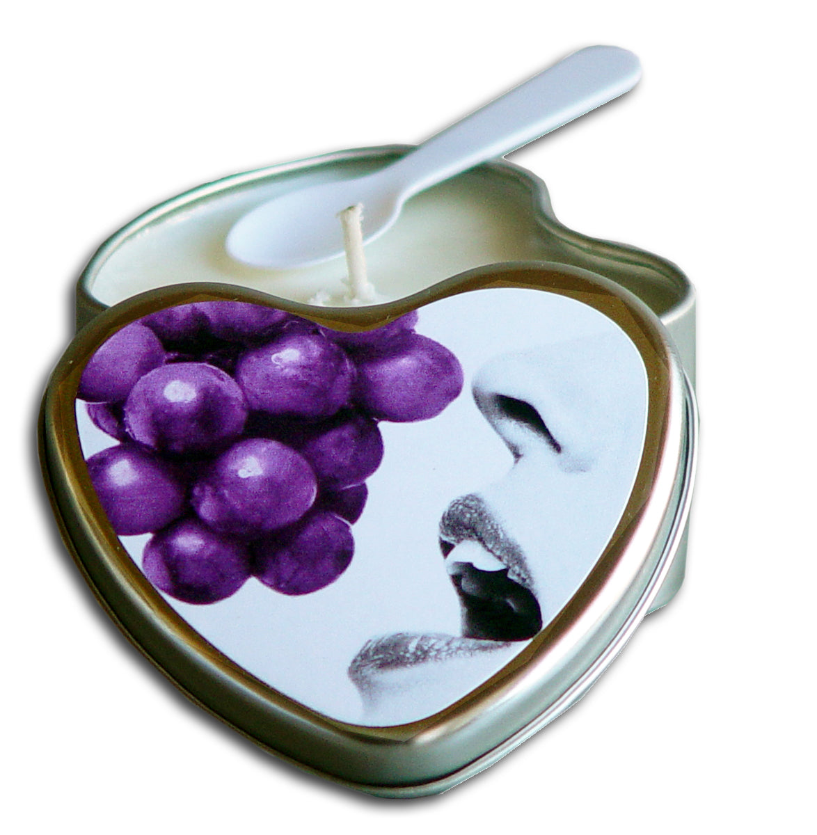 CANDLE 3-IN-1 HEART EDIBLE GRAPE 4.7 OZ - EBHSCK007