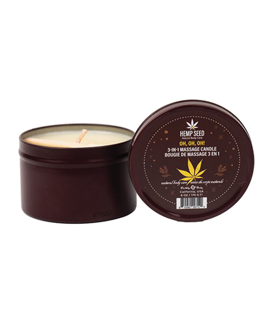 HEMP SEED 3-IN-1 MASSAGE CANDLE OH OH OH 6OZ - EBHSCH024B