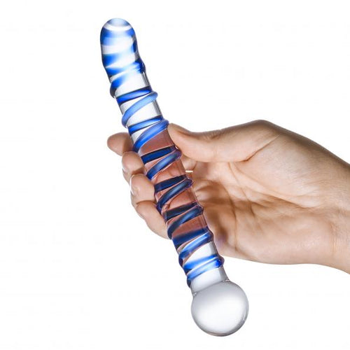 GLAS MR. SWIRLY 6.5 G-SPOT GLASS DILDO " - ELGLAS144