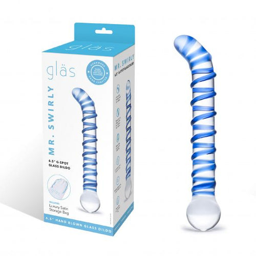 GLAS MR. SWIRLY 6.5 G-SPOT GLASS DILDO " - ELGLAS144