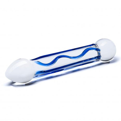 GLAS 6.5 FULL TIP TEXTURED GLASS DILDO " - ELGLAS145
