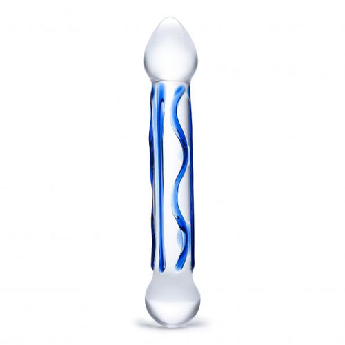 GLAS 6.5 FULL TIP TEXTURED GLASS DILDO " - ELGLAS145