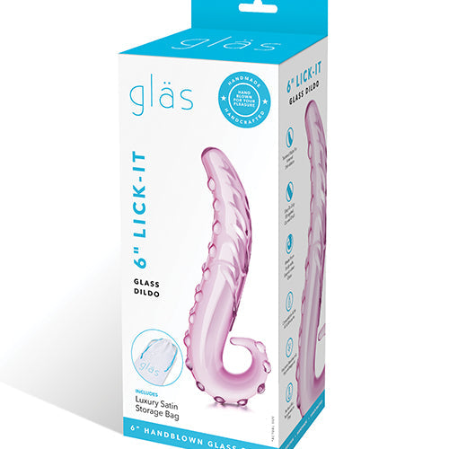 GLAS 6 LICK-IT GLASS DILDO " - ELGLAS158