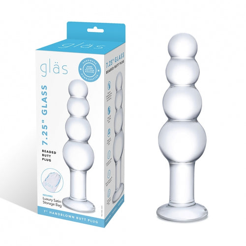 GLAS 7.25 GLASS BEADED BUTT PLUG " - ELGLAS504
