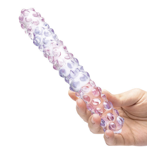 GLAS 9 PURPLE ROSE NUBBY DILDO " - ELGLAS509