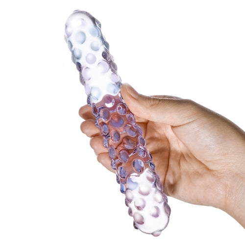 GLAS PURPLE ROSE NUBBY DILDO - ELGLAS94