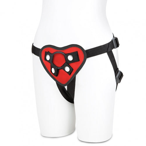 LUX FETISH RED HEART STRAP ON HARNESS - ELLF1361RED