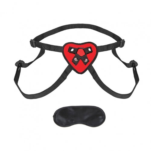 LUX FETISH RED HEART STRAP ON HARNESS - ELLF1361RED