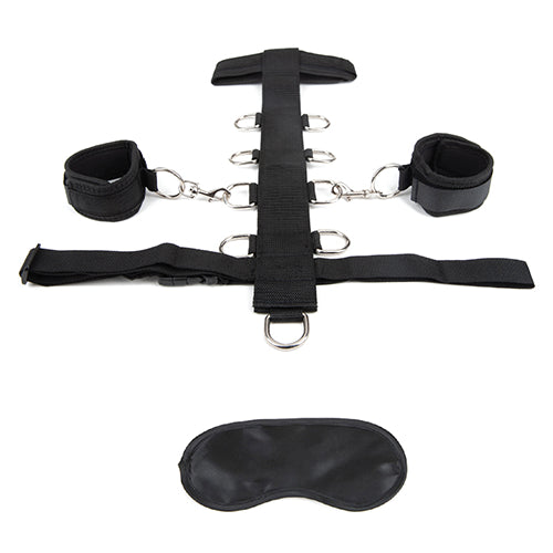 LUX FETISH 3PC ADJUSTABLE NECK & WRIST RESTRAINT SET - ELLF1463