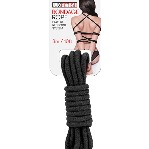 LUX FETISH BONDAGE ROPE 3M BLACK - ELLF5100BLK