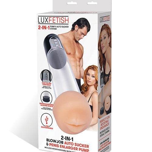 LUX FETISH 2-IN-1 BLOWJOB AUTO SUCKER & PENIS ENLARGER PUMP - ELLF5321