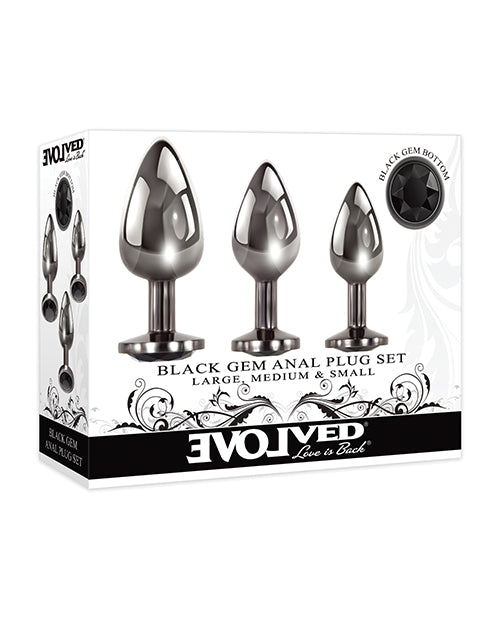 EVOLVED GEM BLACK ANAL PLUG SET - ENBP85772